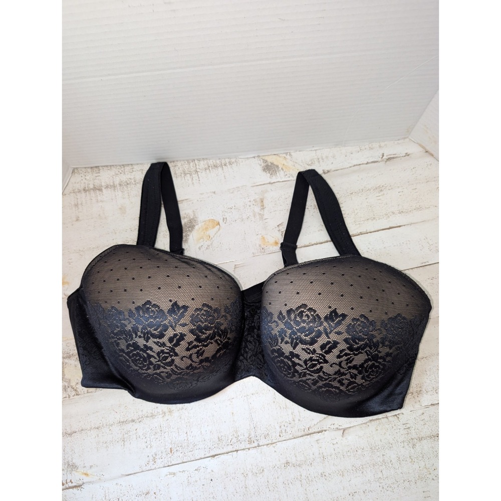 Soma Women's Stunning Support Full Coverage Bra Black Size 42DDD Floral